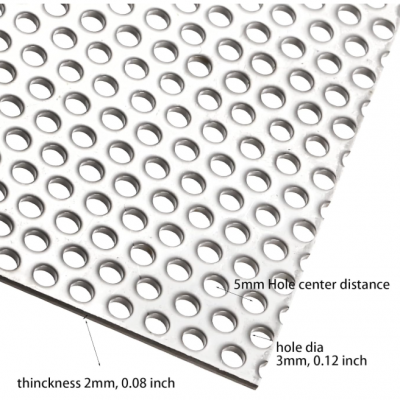 Stainless Steel Perforated Metal Sheet, 0.12