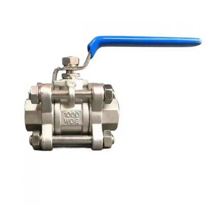 ANSI API Full Size Stainless Steel SS 304/316 OEM ODM CF8 CF3 CF8M CF3M 3-кусочная шаровая вентиль с резьбовым соединением и фланцем, ручной, 1000 WOG