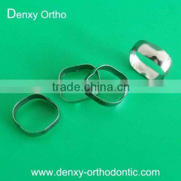 Dental orthodontic molar band plain band