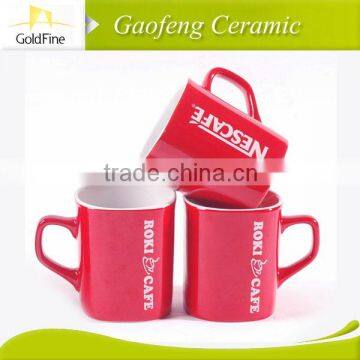 Customized logo printing double layer ceramic cup