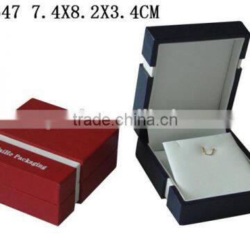 T647 Wholesale Leather Paper Plastic Jewelry Pendant Box With PU leather Lined