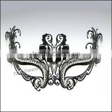 new design mardi gras party schwarze farbe kristall maske elegante metall laser charmante prinzessin maske