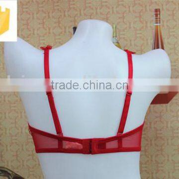 Hot Sexy Triangle Bright Red Flower Lace Bra With Wedding Hall photo-3