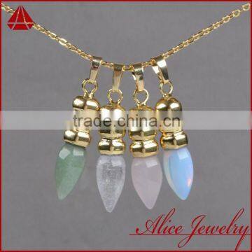 Alibaba China wholesale fashion jewelry 2015 lamp bulb crystal quartz stone pendant charm connector