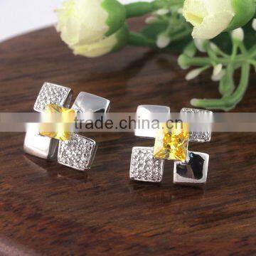 Wholesale 925 sterling silver gemstone earrings flower shape earring