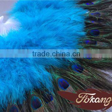 21 Piece Turkey Marabou And Peacock Feather Fan For Party Supplies photo-4