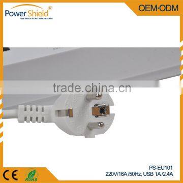 Pure Brass 4AC +6 USB Ports Charging Power Strip Surge Protector 230V 16A for Netherlands / Austria / Grace/ Russia photo-3