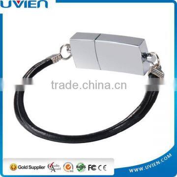 16GB Silver Metal Bracelet Design USB Flash Drive With Key Ring photo-3