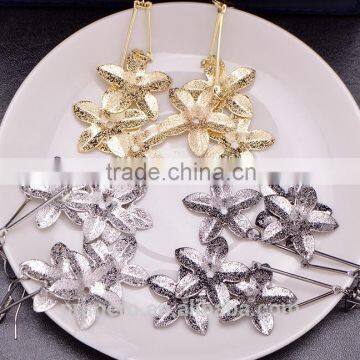 New Design Flower Dangle Jewelry Matte Long Earring Hook Wholesale photo-4