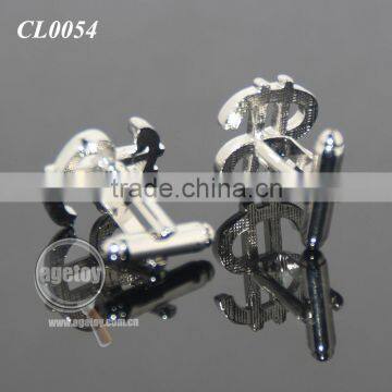 Hollow Out Dollar Sign Shaped Souvenir Zinc Alloy Metal Engrave Financial Cufflink For Mens Shirts photo-5