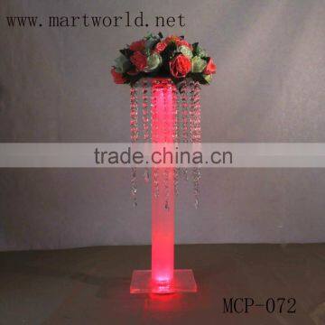 60cm tall LED light party &wedding decorations materials crystal and acrylic flower stand wedding table centerpiece(MCP-072)