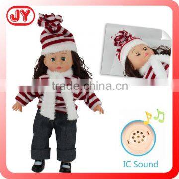 Funtional 14 inch baby stuffed doll China toy manufacturer with 6 IC sounds and 6P EN71 EN62115