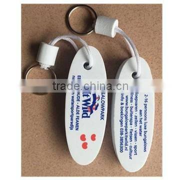 white color eva floating keychains, two sides printed with your logo