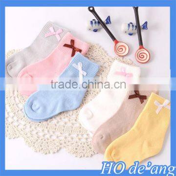 2016 Hot Selling Combed Cotton Baby Socks Cute Bow Skid Children Baby Socks MHo-205 photo-4