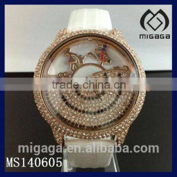 lot of rhinestone setting dial women's quartz watch latest design