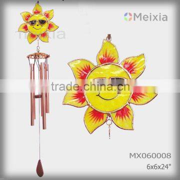 MX060008 wholesale wind chime with stained glass sunflower garden decoration