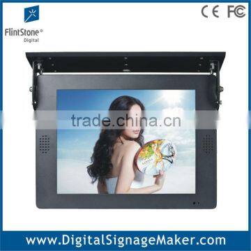 Ceiling mount 15 inch bus stop lcd digital advertising display