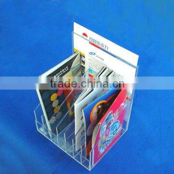 High quality clear tabletop acrylic brochure holder with 3 tiers