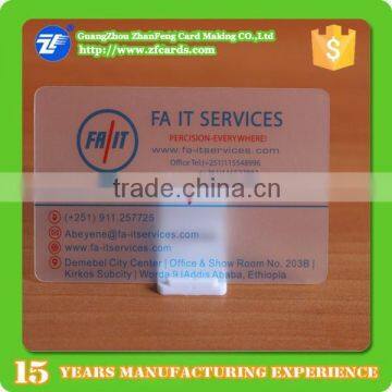 Cheap Credit Size Plastic Transparent Business Card/Clear Card