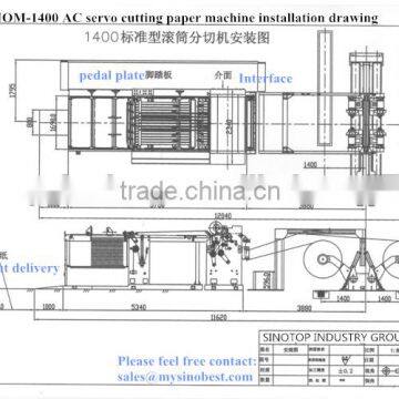 AC SERVO rotary roll to sheet paper sheeter1400/1700/1900