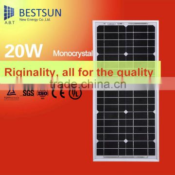 20W 18V monocrystalline silicon Solar Panel 12V photovoltaic power home system 20Watt 20WP 12VDC