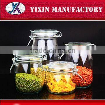 Clear glass cookie jars machine fruit juice glass bottle