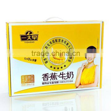 High quality food corrugated cardboard box with handle