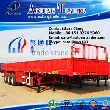 Brand New Tri Axle 30-60 Tons 40 Feet Flatbed Type Side Wall Open Bulk Cargo Trailer/drop Side Semi Trailer(twist Lock Optional) photo-3