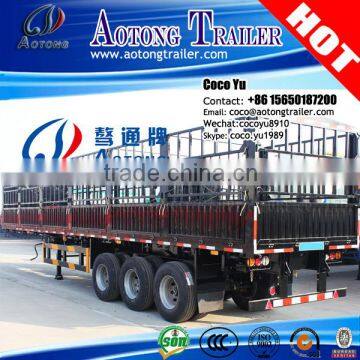 2/3 Axis 30ton-60ton Store House Bar Rail Truck fence Cargo flatbed Semi Trailer