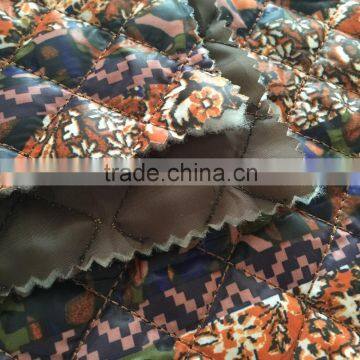 quilted fabric,plaid taffeta printing wadding quilting fabric,quilted coat lining fabric