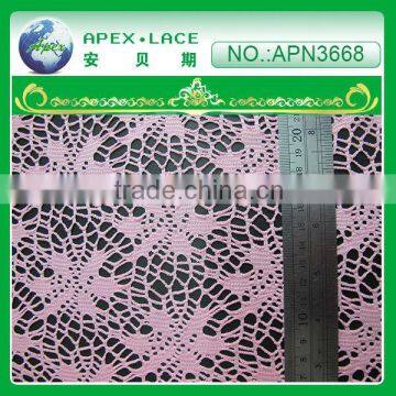 APN3668-100 polyester mesh fabric pink lace for t shirts