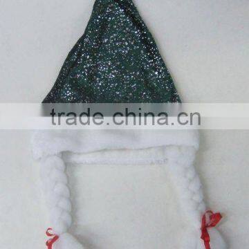 Christmas Hat with pigtail