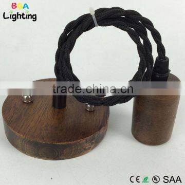 E27 & E26 Energy Saving Wood Pendant Hanging Lamp Cord photo-3