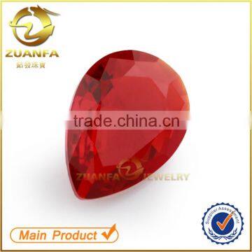 loose faceted synthetic red glass wholesale crystal jewelry glass stone