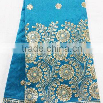 CL3117-4 high quality newest style Silk satin material George lace with gold /silver sequins colorful softly