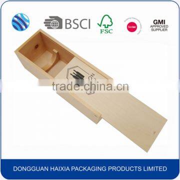 China Manufacture Nature Pine Wood Gift Wine Glass Bottle Boxes