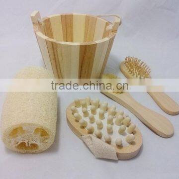 Natural Boar's Bristle Wooden Handle Bath Shower Body Brush photo-4