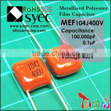 CL21 MEF Metallized Polyester Film Capacitor 104J 400V Capacitor photo-2