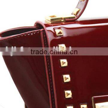 Superior Lacquer Leather Youth Clinch Bolt Style Fasion Handbag photo-6