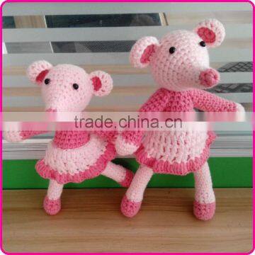 Handmade custom crochet knitted stuffed animal toys mouse stuffed toys