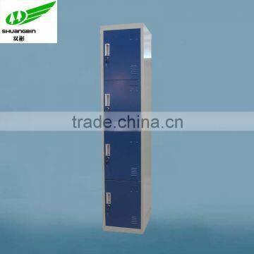 Steel locker cabinet metal clothes locker for School 4 door Blue storage single locker