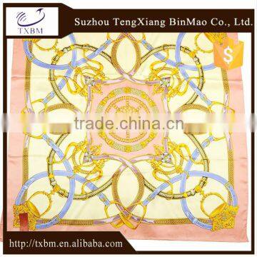 100% silk charmeuse scarf digital printed square silk scarves 12mm 90x90cm