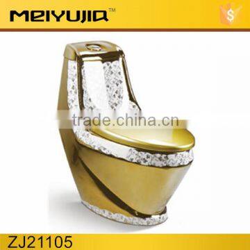 ZJ21105R China product ceramic sanitary ware price Middle East style gold colored toilet