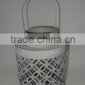 white metal lantern metal candle holder