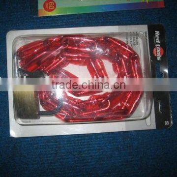 Iron chain padlock with plastic cover