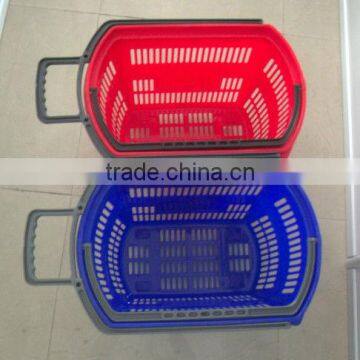 plastic trolley baskets with wheels