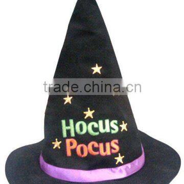 charming optical fiber flashing embroidery decoration halloween peaked hat(2)