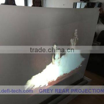 Low price adhesive rear projection screen film,high contrast grey color,for shop