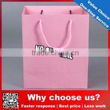 Custom printed pink coated paper gift handle bag