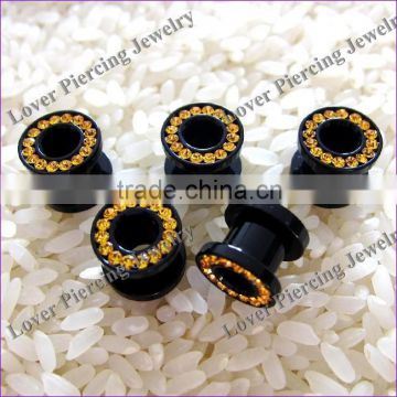 With Crystal High Polish UV Acrylic Ear Flesh Tunnel Plug Piercing Jewelry [UV-RT177]